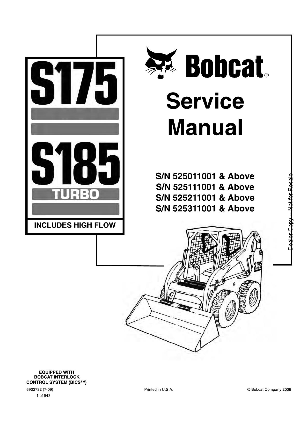 S175 S185 Skid-Steer Loader Service Manual Bobcat 2